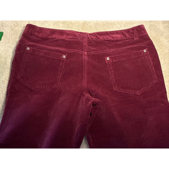 Bum Equipment Ladies Corduroy Jeans In Burgundy Size 16 Petite - Picture 7 of 9